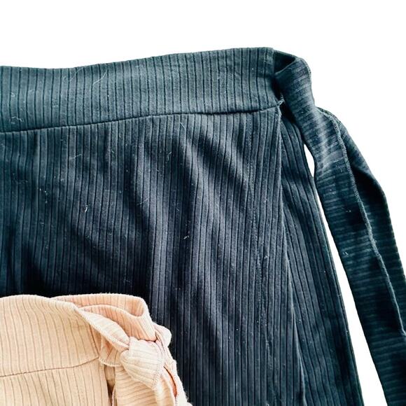 LNA Caruso Wrap Skirt Black & Tan 2pc Set Small Cover-Up Beach Summer Travel - Picture 4 of 6